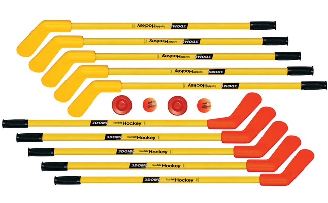 DOM SuperSafe Hockey Set, Includes 10 Sticks, 2 SuperSafe Pucks And 2 Balls, Up To Age 12 3 DOM SuperSafe Hockey Set, Includes 10 Sticks, 2 SuperSafe Pucks And 2 Balls, Up To Age 12