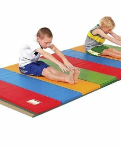 Sportime Super Expand-O-Mat, 4 X 8 Feet X 1-3/8 Inch, 1 Foot Panels, Hook And Loop Ends, Rainbow Colored