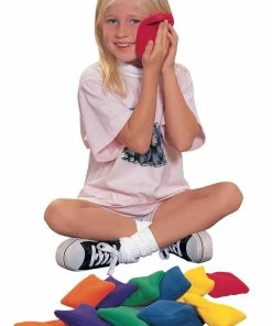 Sportime Fleece Bean Bags, 5 Inches, Assorted Colors, Set Of 12