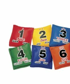 Sportime Tri-Lingual Sequencing Educational Bean Bags, Assorted Colors, Set Of 6