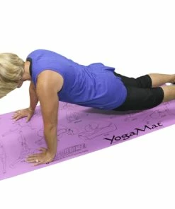 Sportime Youth Yoga Mat With 16 Pose Illustrations, 68x24x1/8 Inches, Each, Purple -Accusplit Shop 1353155 SOAR A ecommfullsize