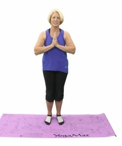 Sportime Youth Yoga Mat With 16 Pose Illustrations, 68x24x1/8 Inches, Each, Purple -Accusplit Shop 1353155 SOAR B ecommfullsize