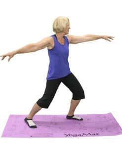 Sportime Youth Yoga Mat With 16 Pose Illustrations, 68x24x1/8 Inches, Each, Purple -Accusplit Shop 1353155 SOAR C ecommfullsize