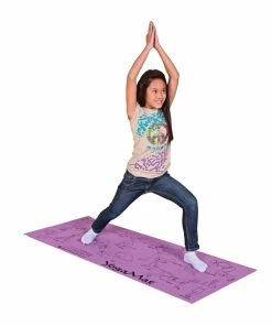 Sportime Youth Yoga Mat With 16 Pose Illustrations, 68x24x1/8 Inches, Each, Purple