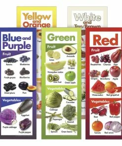 Visualz Fruits And Vegetables By Color Poster, 8-1/2 X 24 Inch, Set Of 5