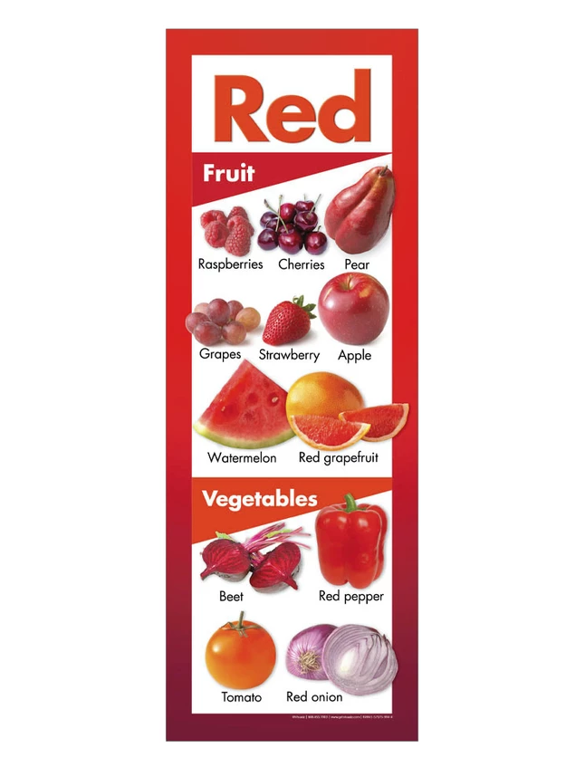 Visualz Fruits And Vegetables By Color Poster, 8-1/2 X 24 Inch, Set Of 5 8 Visualz Fruits And Vegetables By Color Poster, 8-1/2 X 24 Inch, Set Of 5 - Image 6