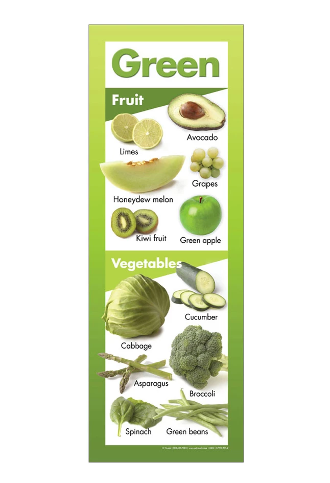 Visualz Fruits And Vegetables By Color Poster, 8-1/2 X 24 Inch, Set Of 5 5 Visualz Fruits And Vegetables By Color Poster, 8-1/2 X 24 Inch, Set Of 5 - Image 3