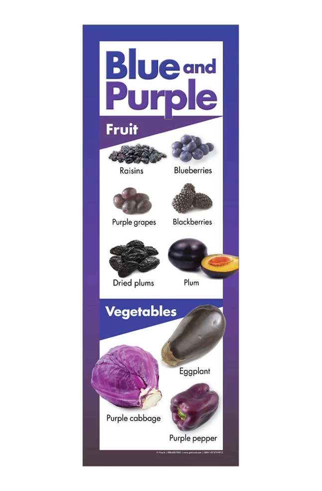 Visualz Fruits And Vegetables By Color Poster, 8-1/2 X 24 Inch, Set Of 5 6 Visualz Fruits And Vegetables By Color Poster, 8-1/2 X 24 Inch, Set Of 5 - Image 4