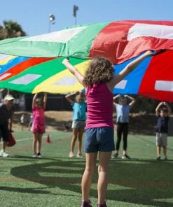 Sportime Porthole Parachute, 24 Foot Diameter, Multicolored -Accusplit Shop 1361484 PC ecommfullsize