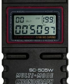 Robic SC-505W Multi-Mode Chronograph Stopwatch, 12 Lap Memory, Black
