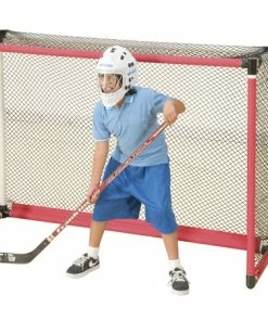 Sportime ProGoal Multi-Purpose Hockey Goal, 72 X 48 X 24 Inches, White Nylon Net