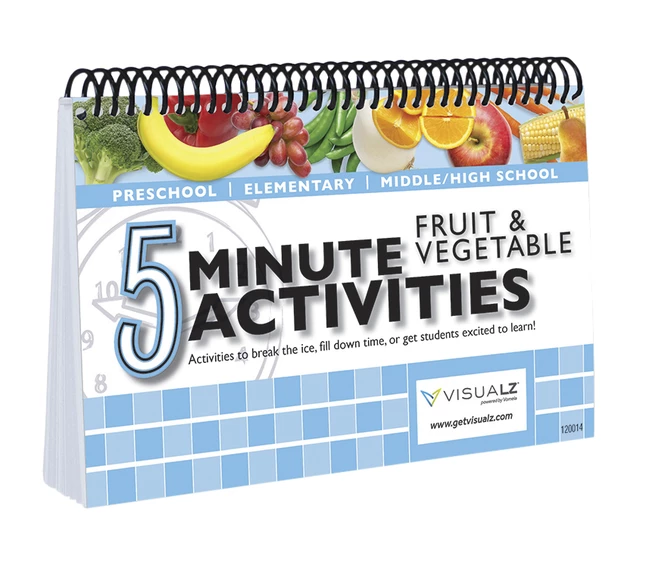 Visualz 5 Minute Fruit & Vegetable Activities Book, Spiral Bound 3 Visualz 5 Minute Fruit & Vegetable Activities Book, Spiral Bound