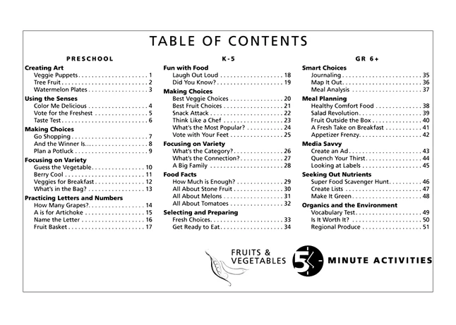 Visualz 5 Minute Fruit & Vegetable Activities Book, Spiral Bound 5 Visualz 5 Minute Fruit & Vegetable Activities Book, Spiral Bound - Image 3