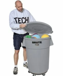 Rubbermaid Commercial Rubbermaid Brute Storage Container, 44 Gallon, Round, Plastic, Gray