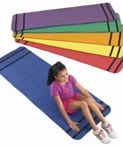 Sportime Curl Up Yoga Mats, 6 X 2 Feet, Assorted Colors, Set Of 6