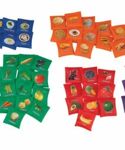 Sportime My Plate Nutrition Bean Bags, 4 X 4 Inches, Assorted Colors, Set Of 60