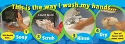 Visualz Hand Washing Poster, 8-1/2 X 24 Inch