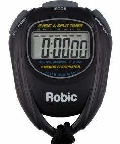 Robic SC-539 Water Resistant Event And Split Time 2 Memory Stopwatch, Black