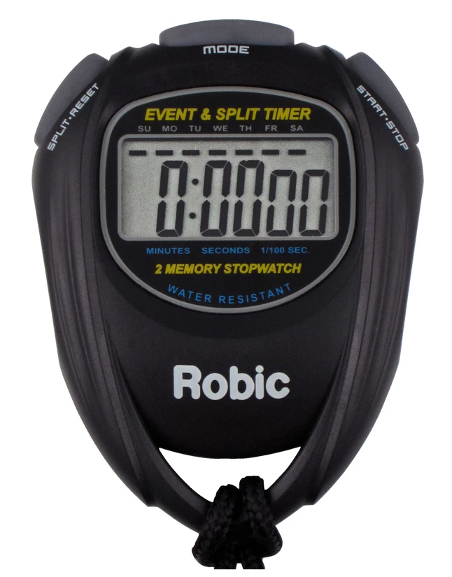 Robic SC-539 Water Resistant Event And Split Time 2 Memory Stopwatch, Black 3 Robic SC-539 Water Resistant Event And Split Time 2 Memory Stopwatch, Black