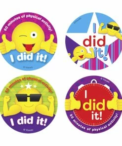 Visualz I Did It Physical Activity Stickers, 4 Designs, Roll Of 200
