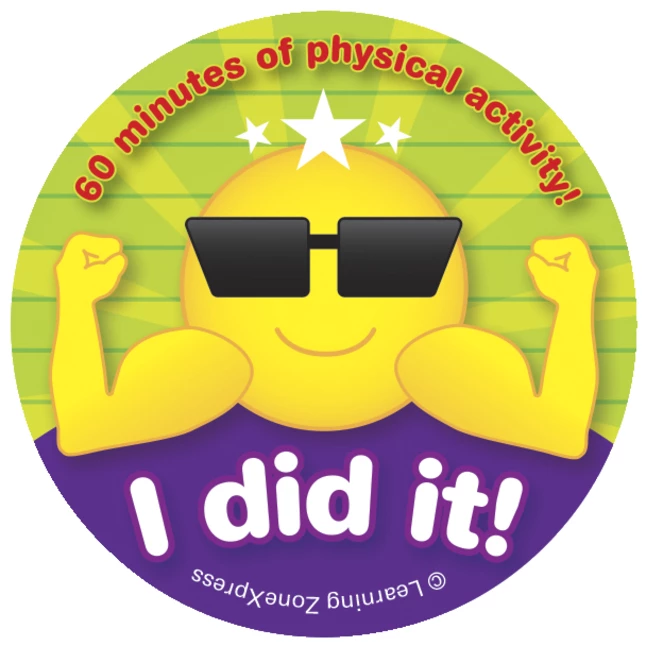 Visualz I Did It Physical Activity Stickers, 4 Designs, Roll Of 200 5 Visualz I Did It Physical Activity Stickers, 4 Designs, Roll Of 200 - Image 3
