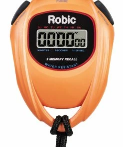 Robic SC-429 Water Resistant All Purpose Stopwatch, Orange