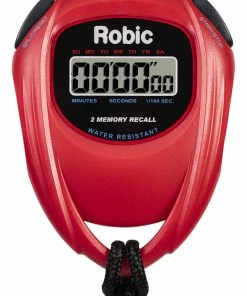 Robic SC-429 Water Resistant All Purpose Stopwatch, Red