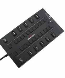 Heart Zones 28 Port USB Charging Hub, Black