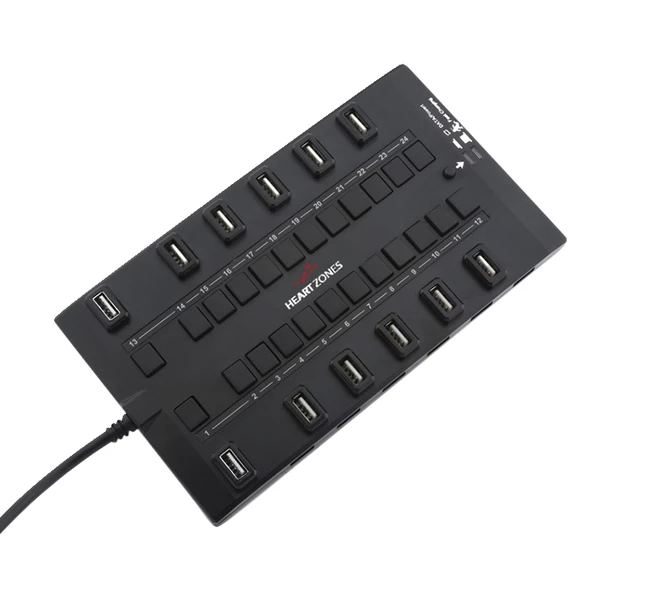 Heart Zones 28 Port USB Charging Hub, Black 3 Heart Zones 28 Port USB Charging Hub, Black