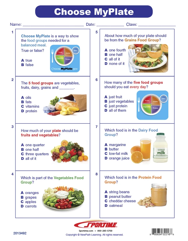 Sportime Choose MyPlate Visual Learning Guide, 4 Pages, Grades 1 To 4 6 Sportime Choose MyPlate Visual Learning Guide, 4 Pages, Grades 1 To 4 - Image 4