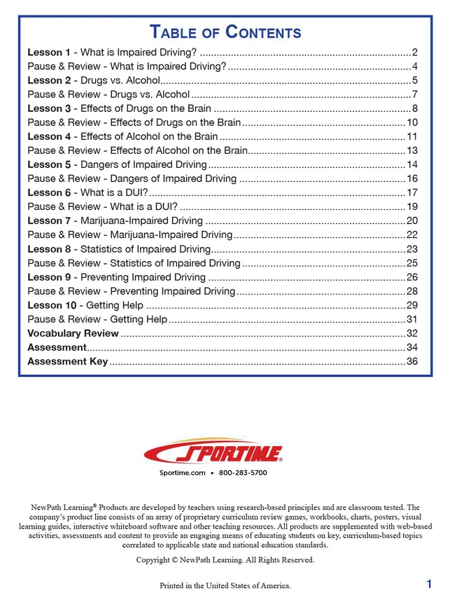 Sportime Impaired Driving Student Guide 5 Sportime Impaired Driving Student Guide - Image 3