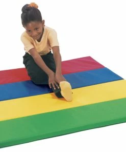 Childrens Factory Children's Factory Feather-Lite Rainbo Panel Folding Mat, 5 X 10 Ft