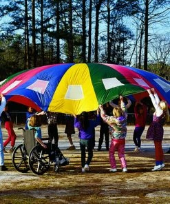 Sportime Porthole Parachute, 24 Foot Diameter, Multicolored